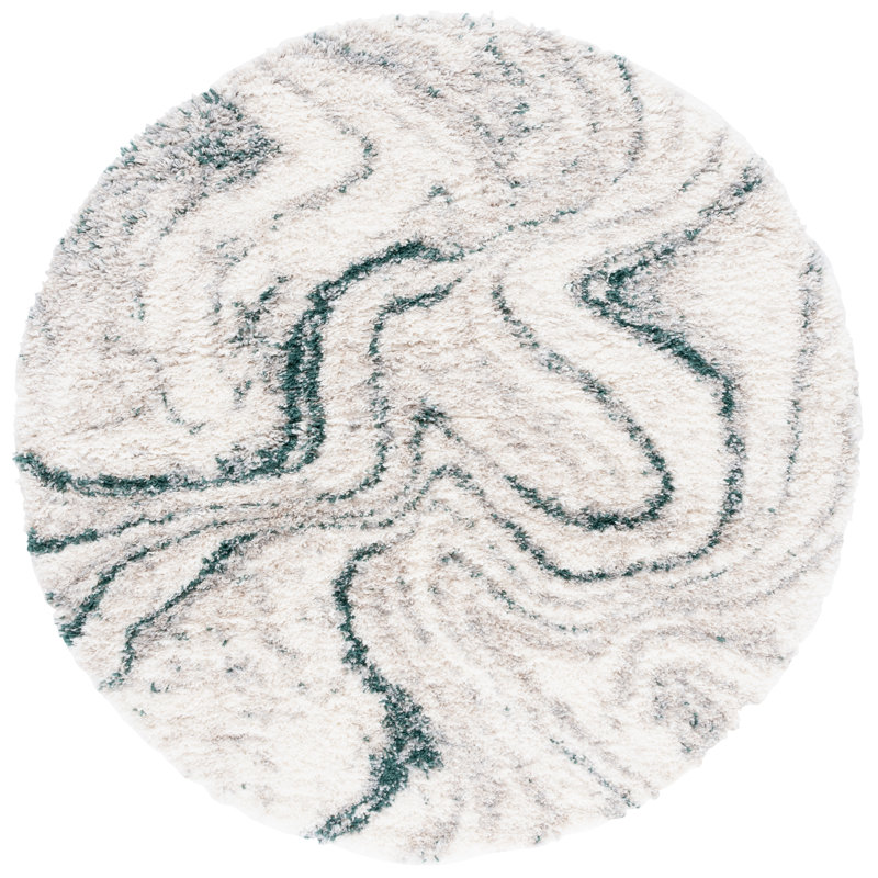 Wawona Shag 800 Performance Abstract Rug, Round 6'7"