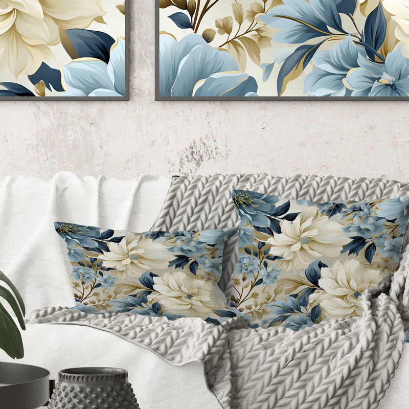 Coussin contemporain imprimé floral Victorian