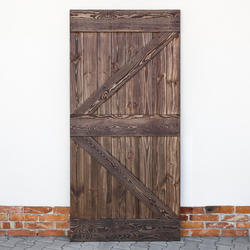 Russellton Solid Pine Sliding Door, Brown