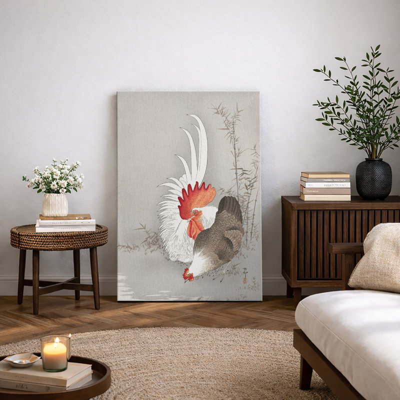 Illustration de coq japonais, images d'animaux de ferme, impression sur toile encadrée, H 24 po x l 16 po x P 1,5 po