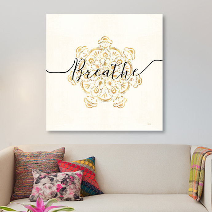 « namaste ii », art textuel sur toile tendue, H 26 po x l 26 po x P 1,5 po