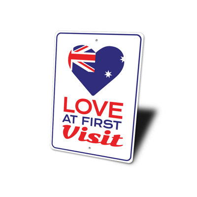 Plaque en aluminium «Love at First visit»
