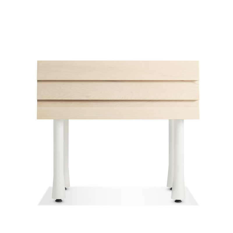 Lap 1 - Drawer Solid Wood Nightstand, Whitewashed Maple / White