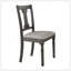 Élégantes chaises d'appoint à dossier ouvert brun clair et gris patiné, sièges rembourrés confortables pour les repas à la ferme, ensemble de 2