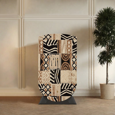 Wabi-sabi style geometry patterns decor cabinet