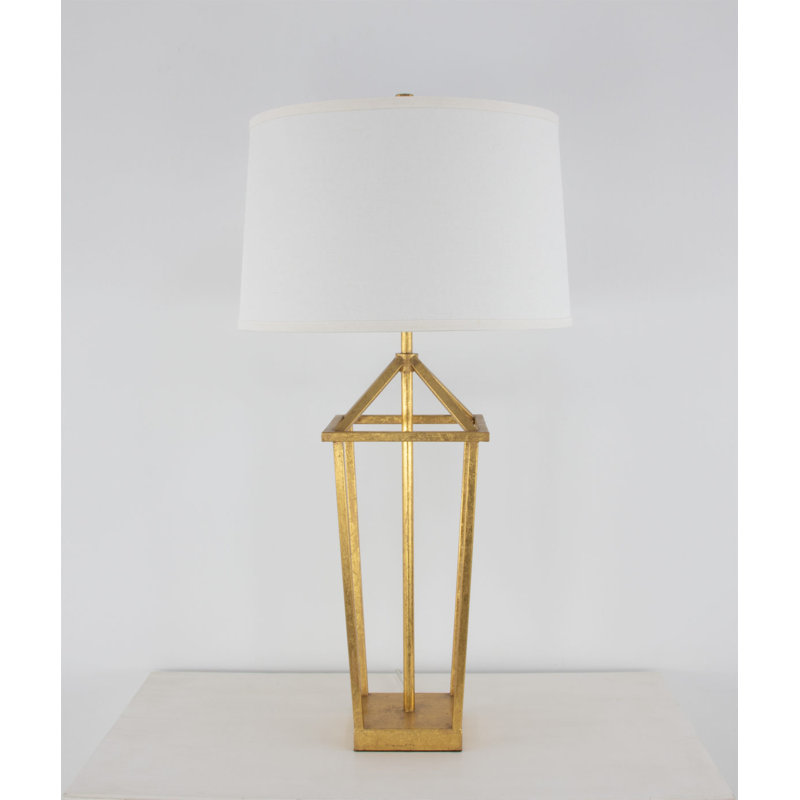 Demi Table Lamp, Gold Leaf, White