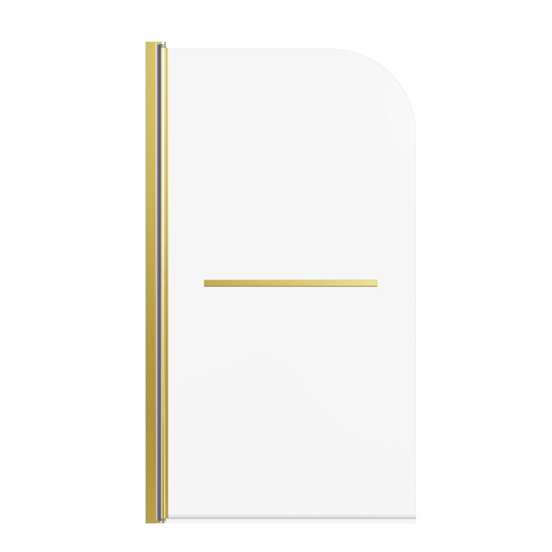 31"W x 55"H Brushed Gold Frameless Tempered Glass Bathtub Door