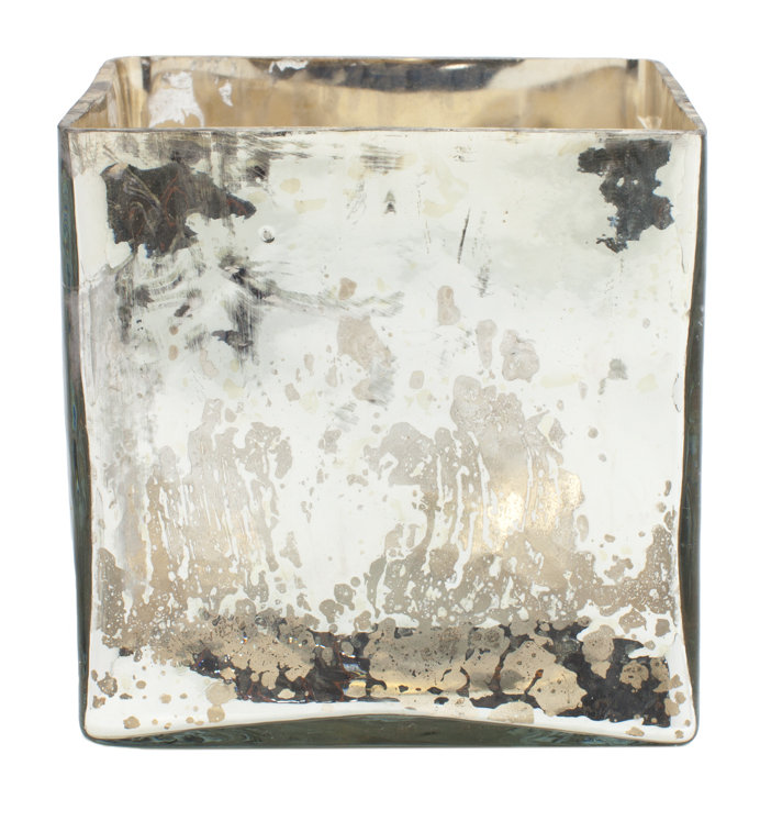 Vase cubique en verre de mercure Elderen