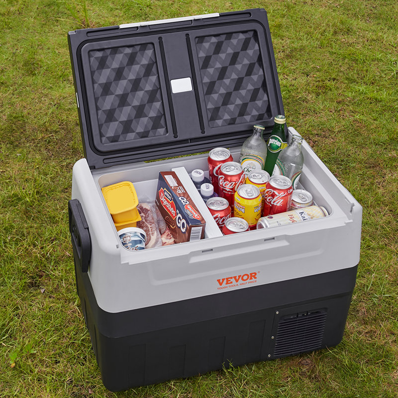 Black 48QT Dual Zone Electric Car Refrigerator Cooler
