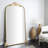 Audranna Gold Metal Scroll Tall Ornate Arched Baroque Room Floor Mirror, 28" x 1" x 48"-1630475934-1630475935