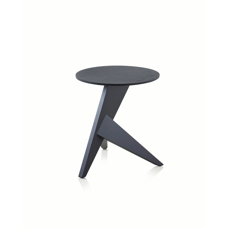 Medici Solid Wood Abstract End Table, Black