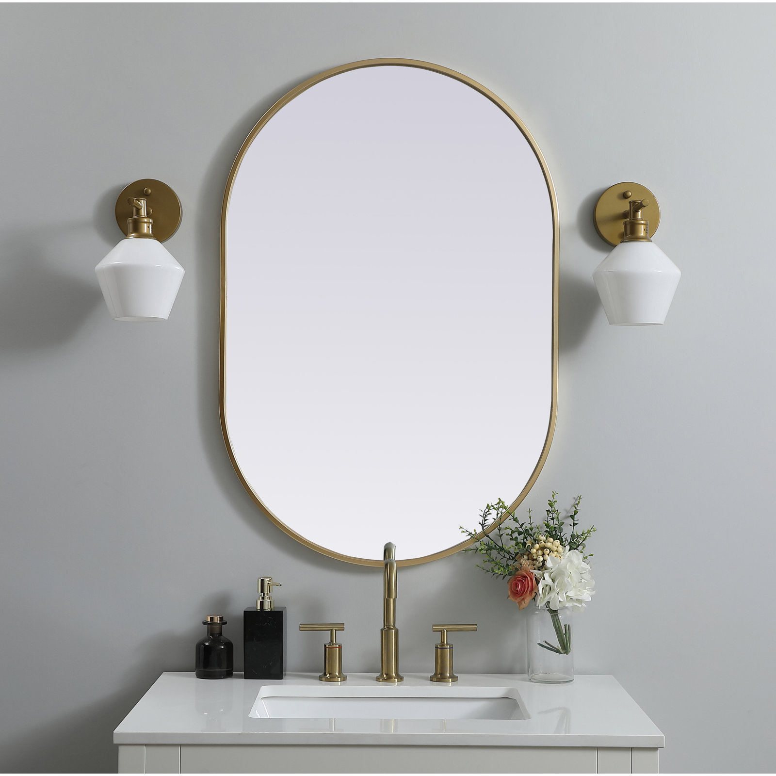 Sabine Accent Mirror, Brass, 36" x 24"
