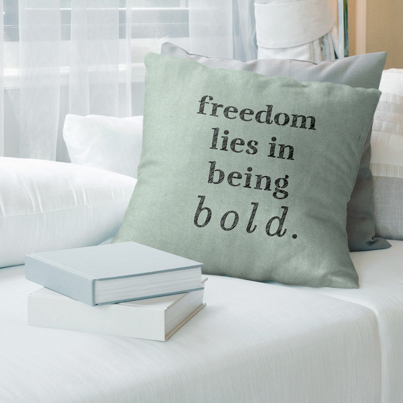 Coussin «Hand Bold», 14 po x 14 po, Vert / Noir