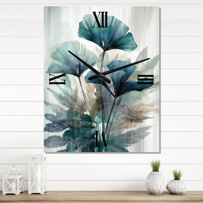 Jackalin - Floral Leaves Wall Clock