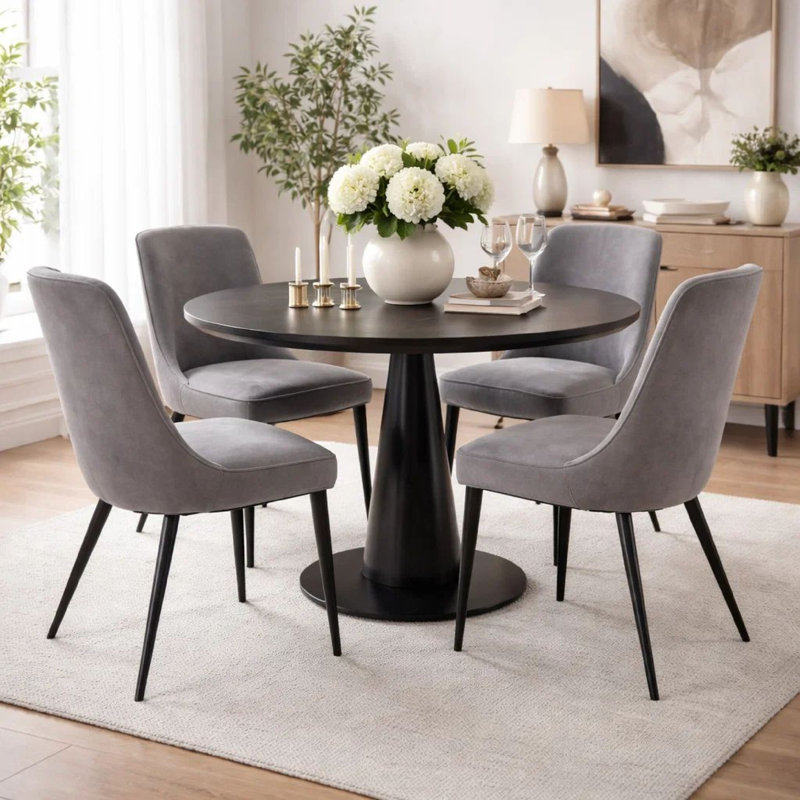 Chaise d'appoint en velours Dondrick, Crème