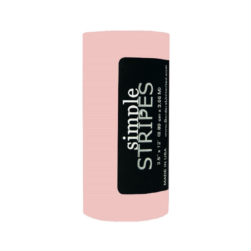 Bordure de papier peint lisse à rayures douces prune L 12 pi x L 3,5 po, Rosé