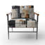 Ivoire Illusions Abstract Shapes II - Fauteuil rembourré moderne, fauteuil d'appoint à formes géométriques-1187254298