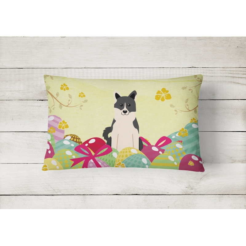 Coussin russo-european laïka spitz de pâques œufs