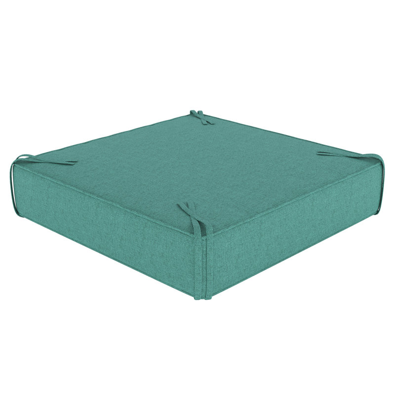 Sunbrella® Outdoor Ottoman Cushion, Cast Breeze Sunbrella® Plainweave