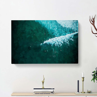 Surfers In The Great Ocean - Wrapped Canvas Print