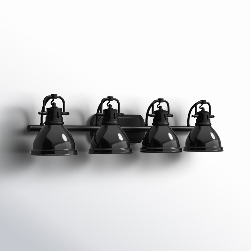 Éclairage pour salle de bain 4 lumières Calico, Noir, Noir mat