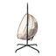 Chaise suspendue avec support, coussin beige, structure en fer, support pour petits balcons - cordes brunes, idéal pour les coins lecture de jardin, hauteur de 78,5 po