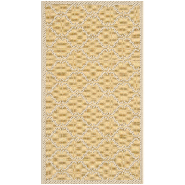 Arneshia Geometric Yellow/Beige Area Indoor/Outdoor Area Rug