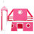 Twin Pink Loft Bed With Slide And Tower - Solid Wood , Three Installation Methods, Playhouse Atmosphere Size Pine Window Bed, Space Saving Solution