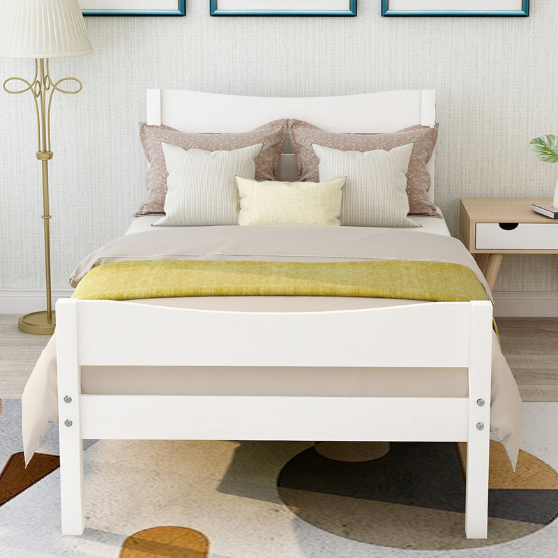 Menachem Solid Wood Standard Bed, White