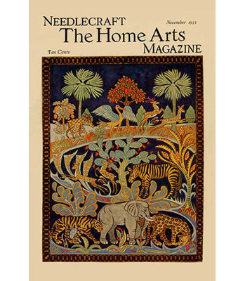 « animal tapisserie » par needlecraft magazine, affiche rétro