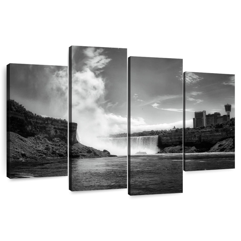 Alvord, chutes du Niagara en noir et blanc, H 32 po x l 52 po