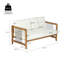 Causeuse de patio moderne, causeuse en bois d'acacia avec coussins beiges pour patio