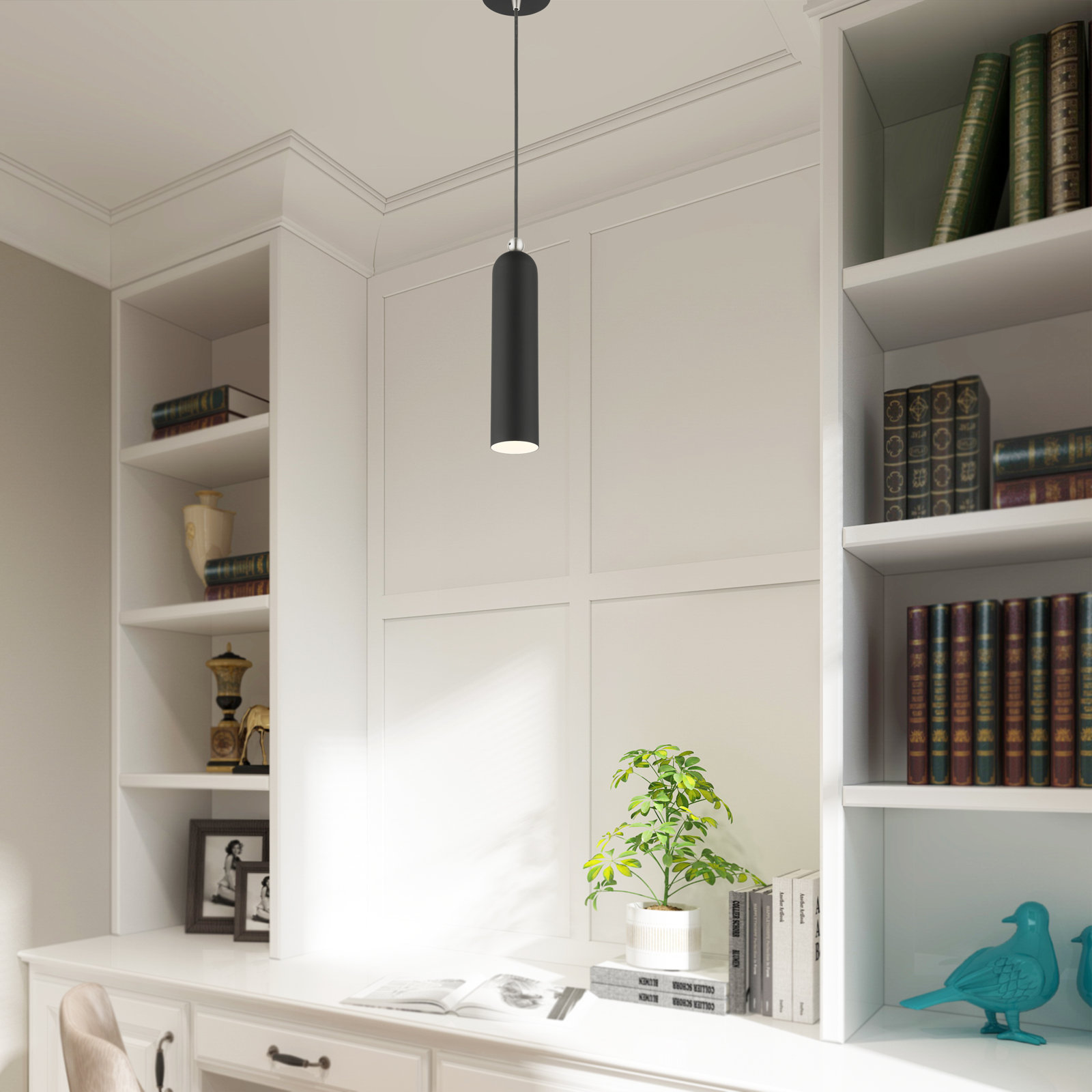 Hanne 1 - Light Single Cylinder Pendant, Black