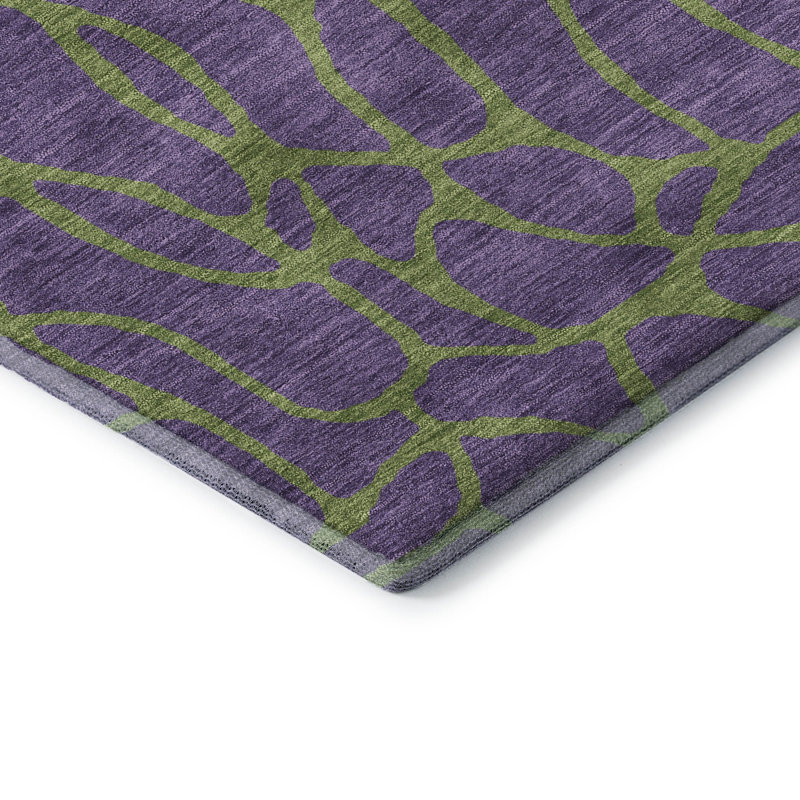 Premium Machine Washable Mayfield AMF1023 Geometric Rug, Round 8'
