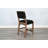 Woven Back Black Upholstered Counter Stool