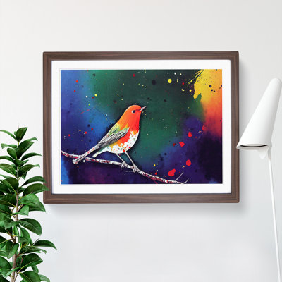 XH1022-7525X Robin Bird Splash Vol.1 Abstract - Single Picture Frame Painting