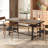 Industrial Dining Table for 8 People, 70.9" Long Rectangular Kitchen Table with Large Tabletop and Steel Legs for Dining Room, Rustic Brown