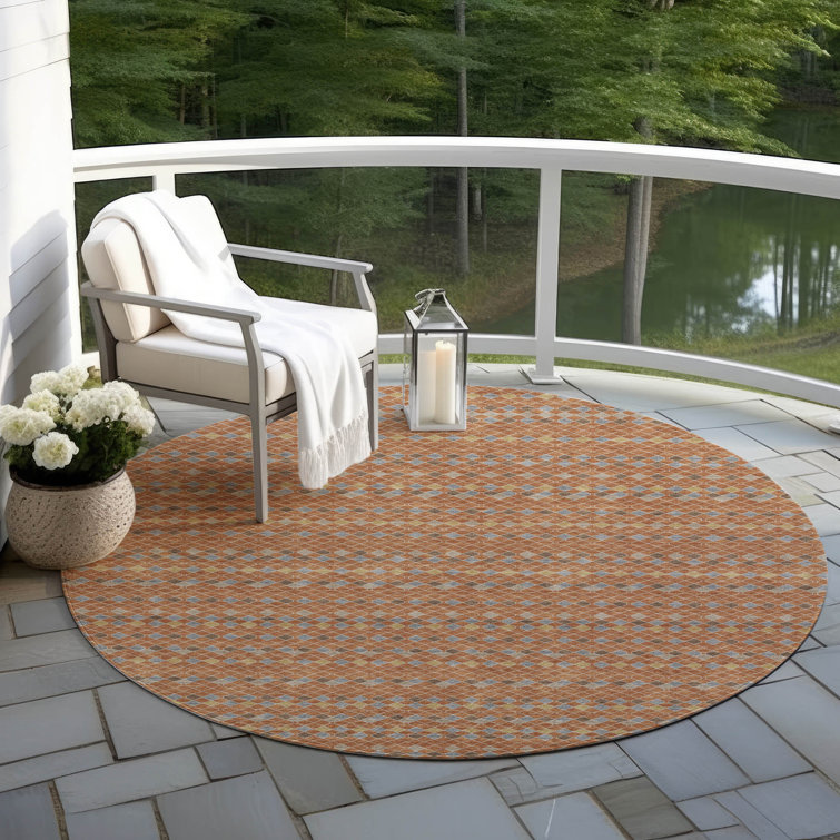Machine Washable Indoor/Outdoor Christain ACN1416 Paprika Rug