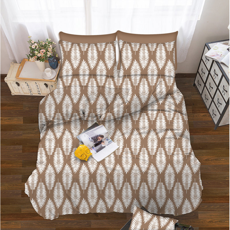 Ensemble de draps en percale de coton de qualité égyptienne à densité de tissage 1500 fils Feather, Taupe, Très grand