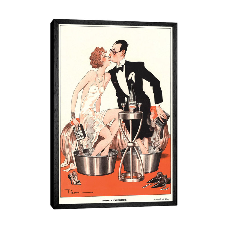 1930s Le Sourire II Cover by The Advertising Archives - Floater Frame Gallery-Wrapped Canvas Giclée on Canvas, Black
