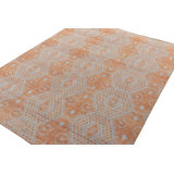 Distressed Homage Hand Knotted Wool Geometric Area Rug