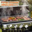 Barbecue au propane à 4 brûleurs, barbecue portatif 32 000 BTU avec couvercle, roues, tablette latérale