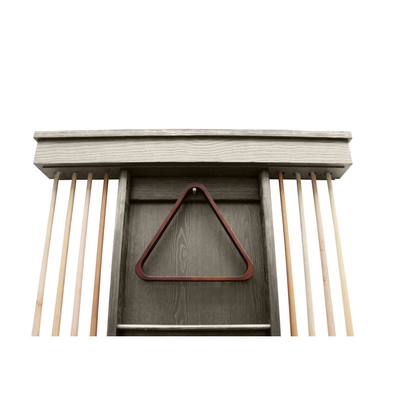 Playcraft Premium Hardwood Billiard Wall Cue Racks, Weathered Gray