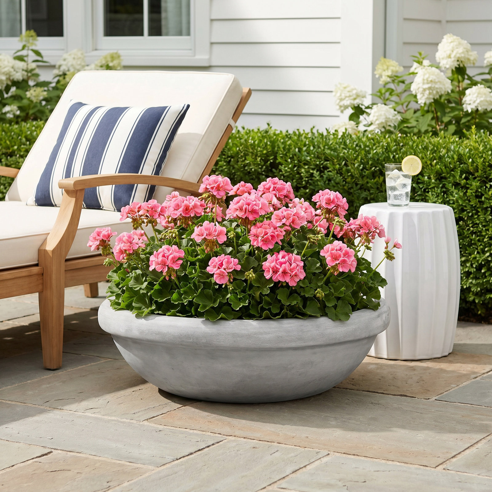 24 in. Low Bowl w/Lip - Natural Finish - Grey