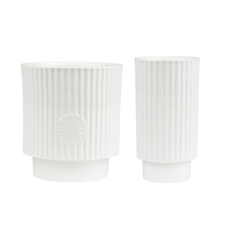 Friends of the Family Porcelain Vase and Planter Set - 2 Pieces