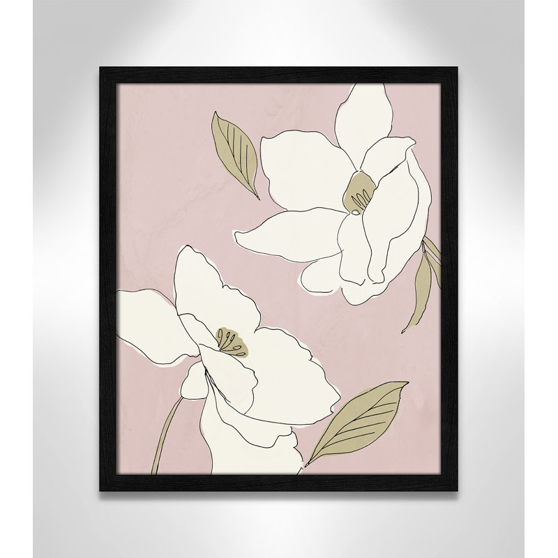Oleander blanc - cadre photo, Cadre noir, H 19 po x l 16 po x P 0,75 po