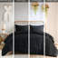 Housse de couette 3 pièces double / grand noir avec pince et attaches intérieures en microfibre