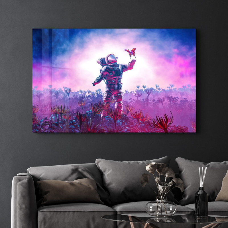 Peinture murale élégante en verre trempé Lekeya, 13,8 x 21,7 pouces | 100% verre trempé, épaisseur: 0,16 pouce | Imprimé UV pour des couleurs éclatantes | Parfait pour la décoration intérieure, le salon et les espaces de bureau