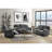 Kalen Grey Chenille Sofa W/ Drop Down Table