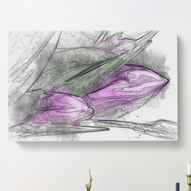 Bunch Of Purple Tulips In Abstract - Wrapped Canvas Print, 50cm H x 76cm W x 3cm D
